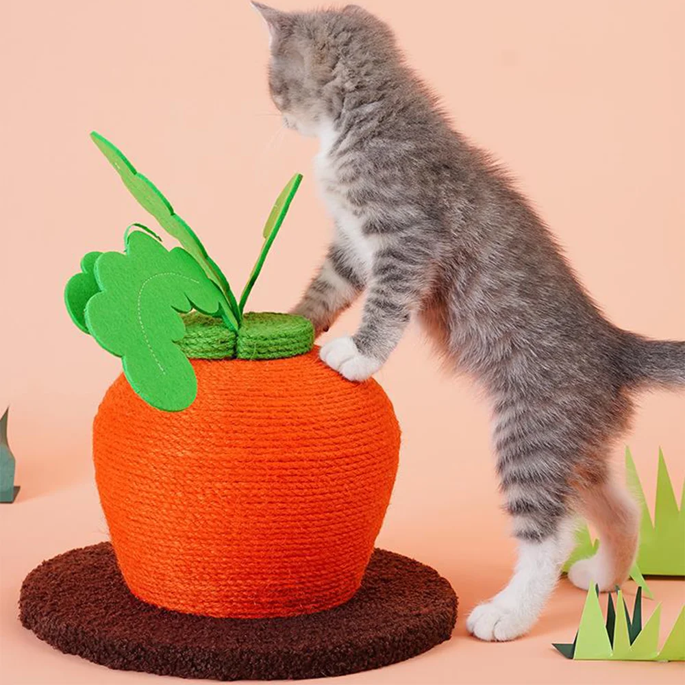 

Pet Cat Scratcher Toy Cute Carrot Shape Cat Tree Sisal Rope Scratching Board Funny Kitten Grinding Claws Toys Cat Climbing Frame