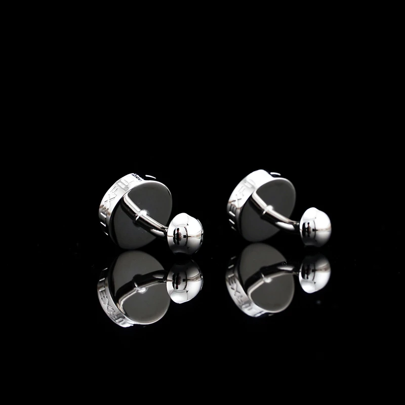 FLEXFIL Luxus-Hemdmanschettenknöpfe für Herren, Marken-Manschettenknöpfe, Gemelos, hochwertige runde Manschettenknöpfe für Hochzeiten, Schmuck – Detail 3