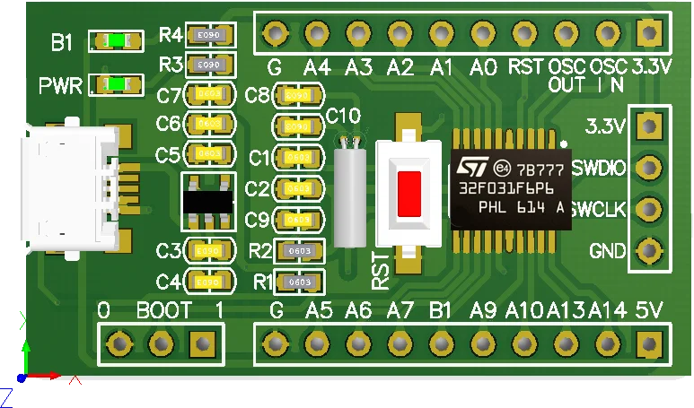 Материнская плата низкой мощности Stm32l031f6p6, минимальная системная макетная плата Arm Stm32f4p6