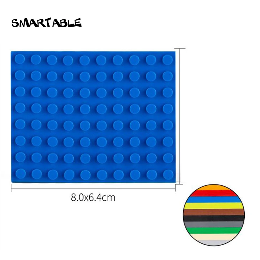 Smartable Plate 8X10 Baseplate Building Block MOC Part Toys For Kids Educational Compatible Major Brands City Toys 8pcs/lot