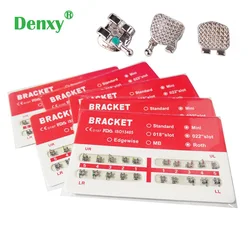 Denxy 10set High Quality Orthodontic Bracket Mini/Standard Size Mesh Brace Dental Bracket Orthodontic Brace Roth/MBTt/Edgewise