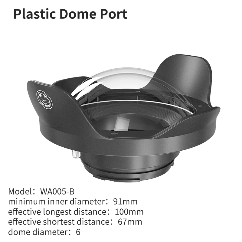 Imagem -03 - Wide Angle Dome Port Lens para Mergulho Subaquático Waterproof Câmera Housing Case Fotografia Subaquática Peças Acessórios 6