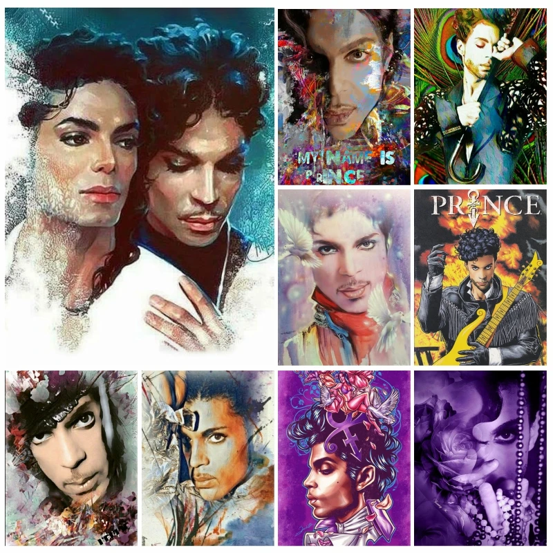 

Handicraft 5d Prince Purple Rain Diamond Painting Portrait Embroidery Full Drills Cross Stitch Art Poster For Home Decor