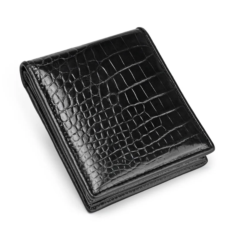 Portefeuille en cuir de Crocodile pour hommes, sac d'affaires de haute qualité, mode de grande capacité, portefeuille court multi-cartes 50