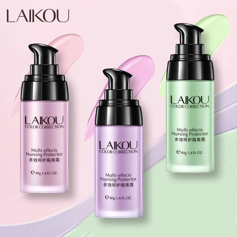 LAIKOU 3 Colors Face Smooth Primer Make up Base Pores Invisible Brighten Dull Skin Color Whitening Cream Cover Makeup BB Cream