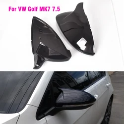 Side Wing Mirror Cover Caps Bright Black Rearview Mirror Case Cover For VW Golf 7 MK7 7.5 GTD R GTI Touran L E-GOLF
