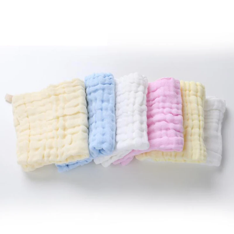 New baby wash towel cotton newborn bath small square children\'s saliva towel 25*25cm