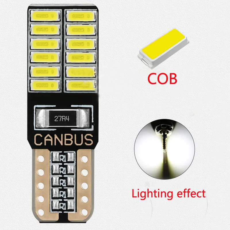 

10-100 шт. T10 светодиодный 194 W5W светодиодный LED CANBUS 4014 24SMD безотказные Автомобильные Боковые клиновидные светодиодные лампы для внутреннего освещения 12 В постоянного тока светильник ые