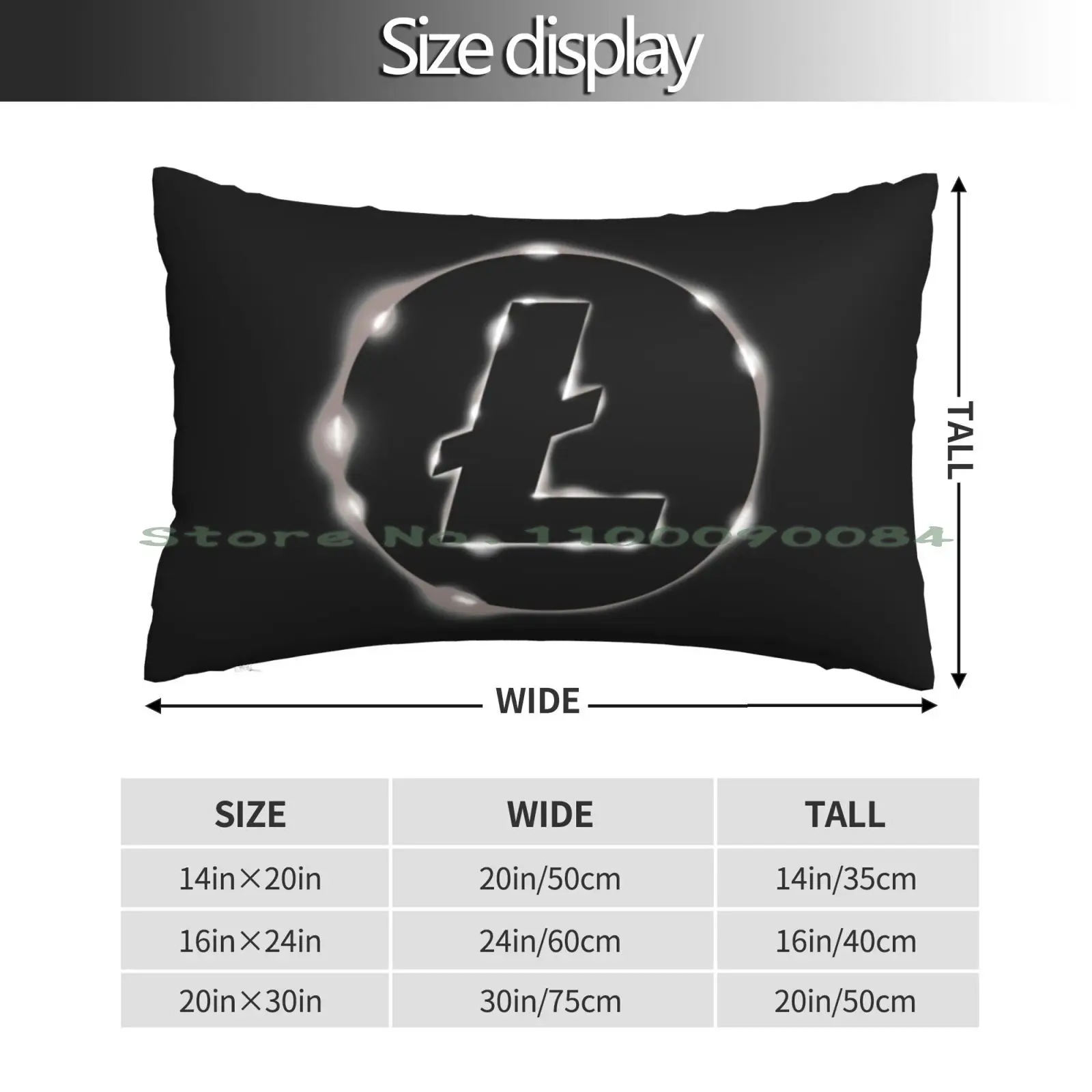 Litecoin Silhouette Cryptocurrency Design Pillow Case 20x30 50*75 Sofa Bedroom Ma?tre Gims Maitre Gims Damso Ninho Alonzo Dadju