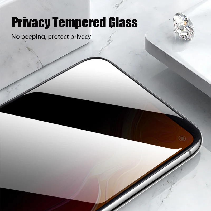 Privacy Screen Protector for Xiaomi Mi A3 Lite A2 A1 9D Full Cover Anti-spy Tempered Glass for Poco X3 M3 F2 Pro NFC C3 X2 M2