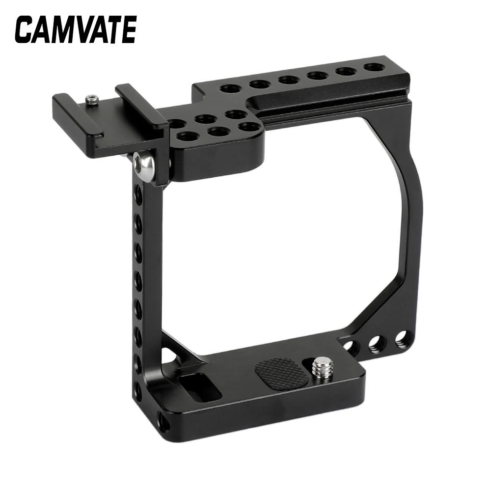 CAMVATE Camera Cage Rig With Removable Shoe Mount Adapter& NATO Safety Rail For Sony A6000/A6300/A6400/A6500/A6600/Canon EOS M