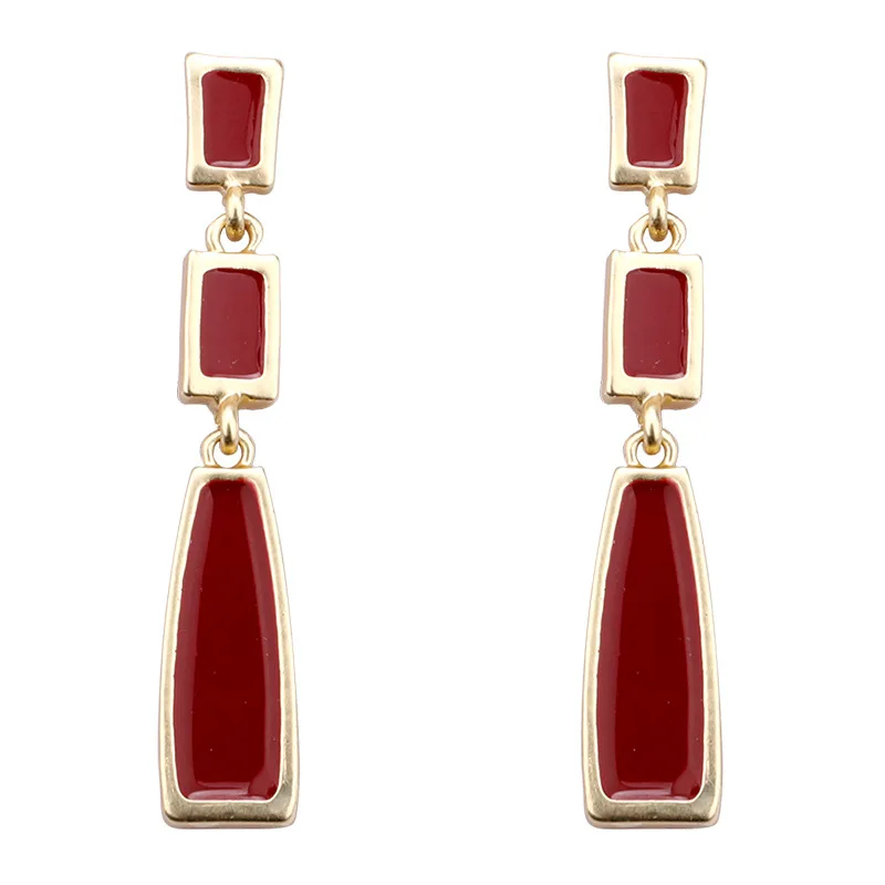 New Trend Korean Niche Retro Red Ladies Wedding Best Gifts personality Temperament Earrings Wholesale Sales Aretes Largos