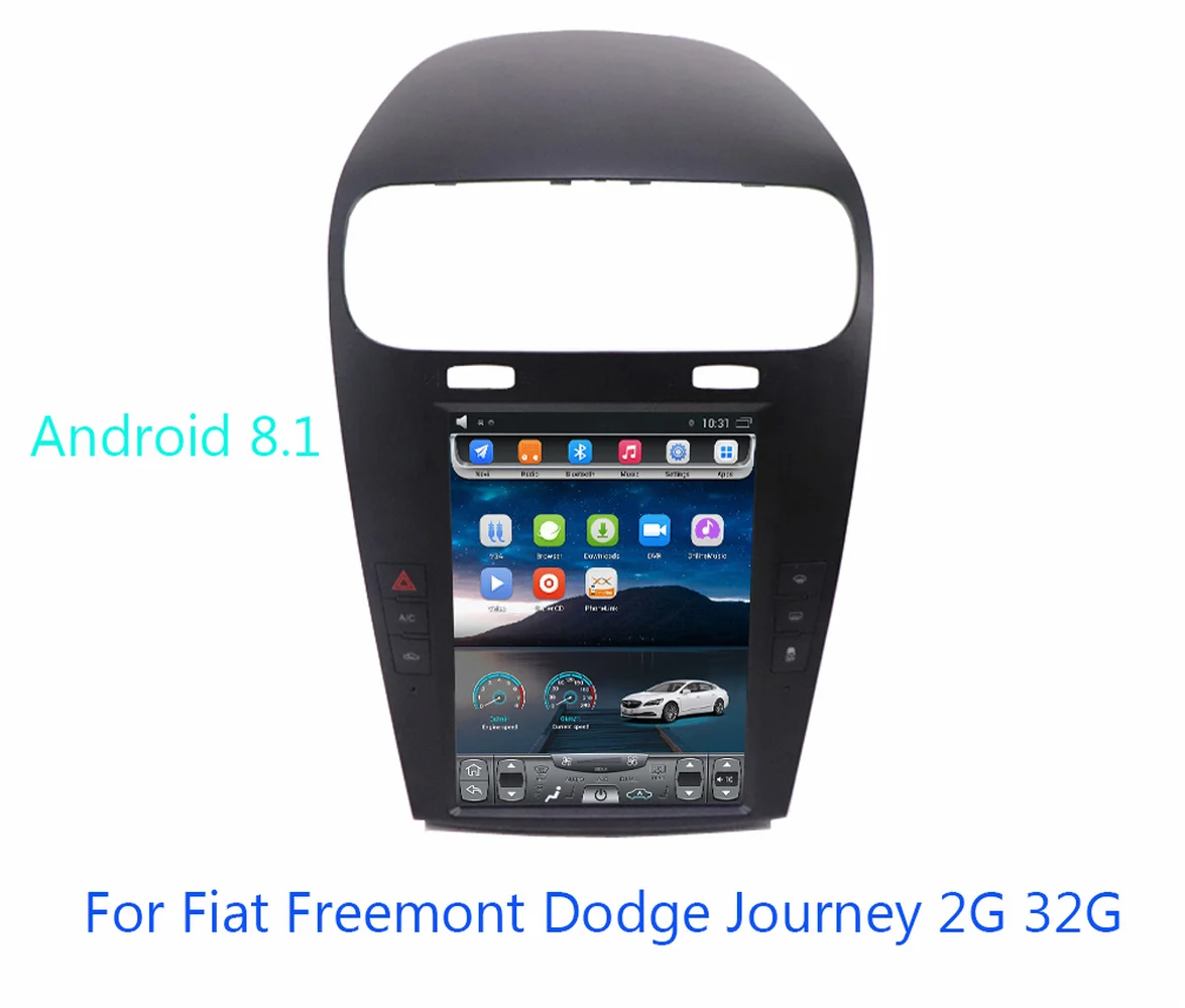 9.7 Inch Android 8.1 Tesla  Screen Car Multimedia Player GPS Navigation WIFI Radio Suitable for Dodge Journey and Fiat Fremont