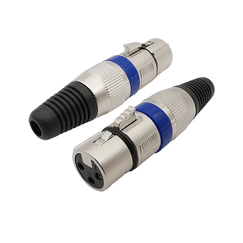2Pcs 3 Pins XLR Male Female Plug Jack Converter Microphone Audio Cable Connector Electrical Adapter for Amplifier