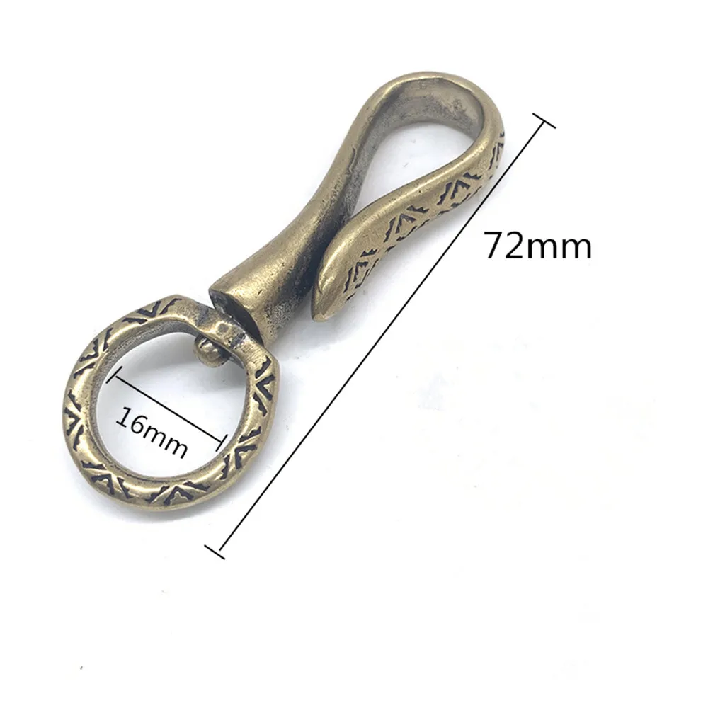 Brass Belt U Hook Rotation Key Ring Outdoor Small Tool EDC Buckle All Direction Rotation Key Chain DIY Accessories Clip Retro Vi