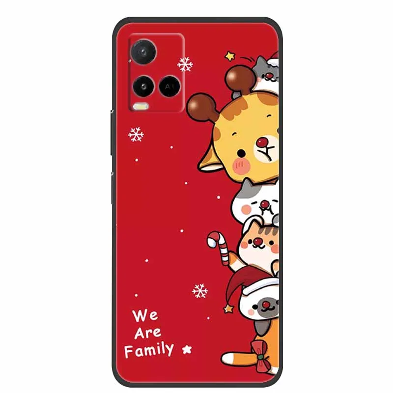 Christmas Case For Vivo Y33s Silicone TPU Soft Phone Fashion Cover For Vivo Y33 S Funda V2109 Luxury Shockproof Cartoon Coque