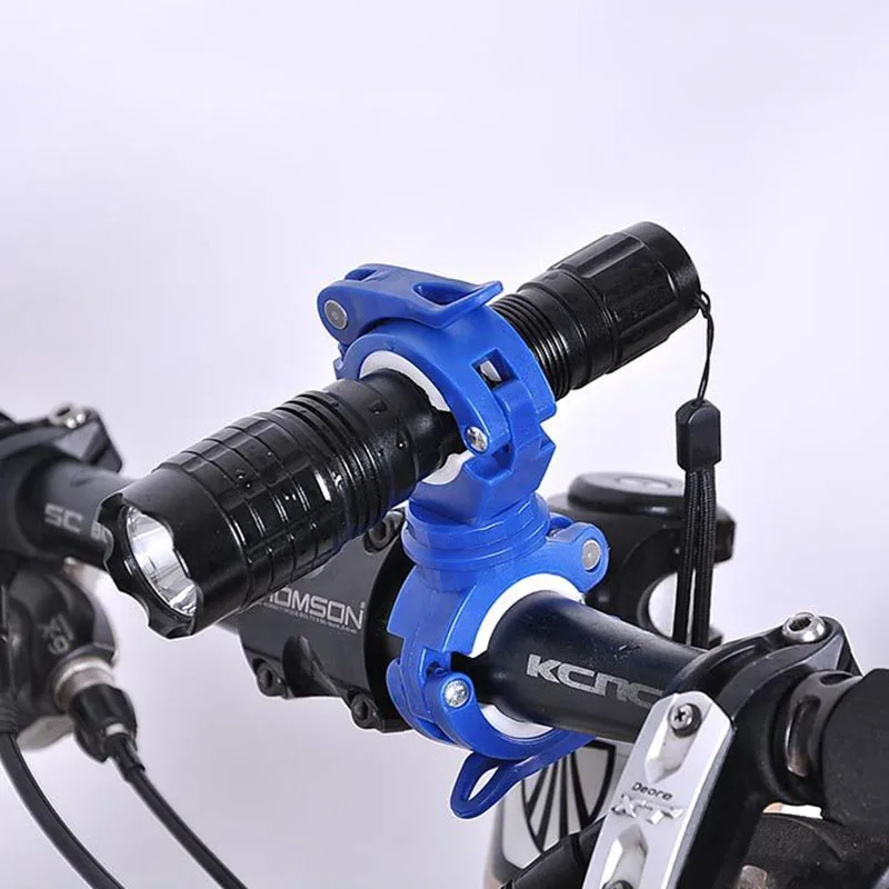 Adjustable Double Cylindrical Clamp Bicycle Light Holder Bracket LED Torch Headlight Clip MTB Cycling Mount Bike Accessories