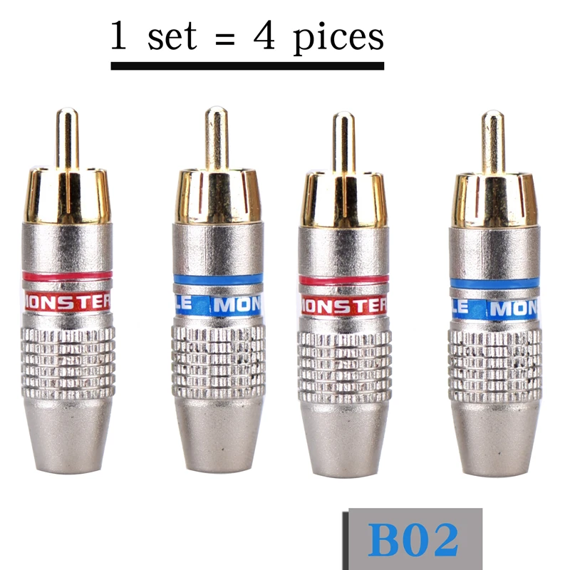 HIFIDIY LIVE 4PCS/Set Audio Signal input RCA Plug cable wire Gold Plated amplifier front stage DIY speaker Stereo Headset repair