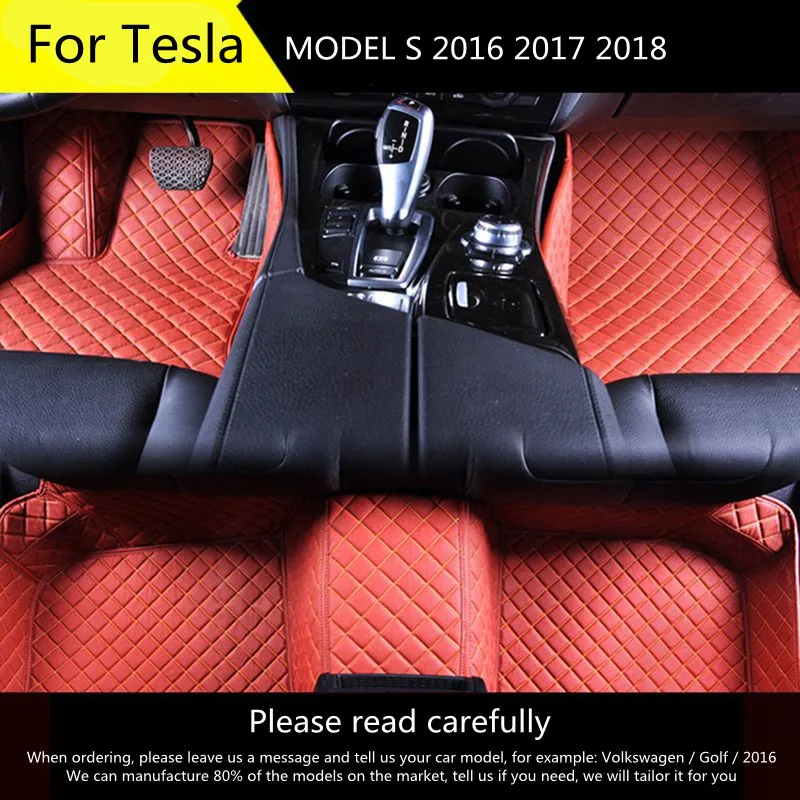 

Custom auto foot Pads automobile carpet cover For Tesla MODEL S 2016 2017 2018