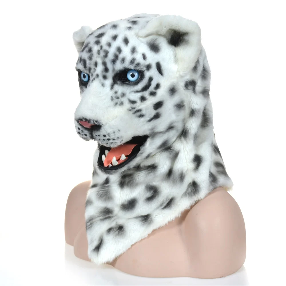 HuiTai Snow leopard moving mouth mask in Halloween, carnivals, and party for fun and celebration