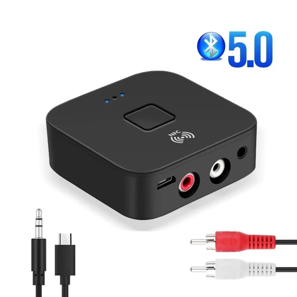 NFC Bluetooth-compatible 5.0 Receiver AUX RCA Jack HIFI Stereo Audio Wireless Adapter Auto On/OFF For TV Car Kit Audio Receptor