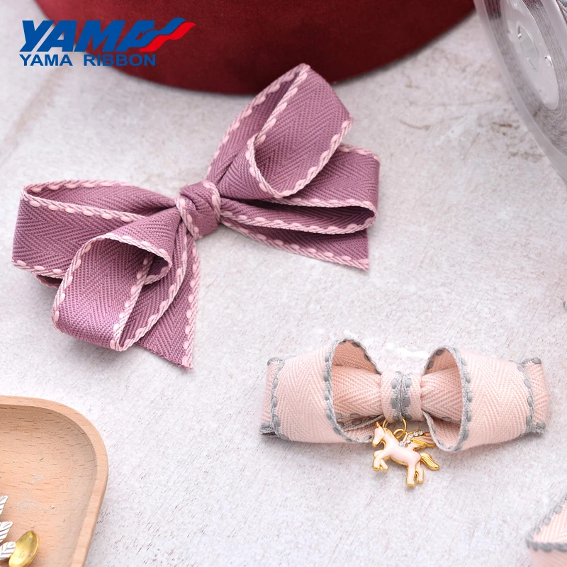 YAMA-Double Twill Stitch Ribbon, DIY Flower Package, Hair Ornaments, Party Decoration, 9mm, 19mm, 25mm, 38mm, 100Yards/Roll