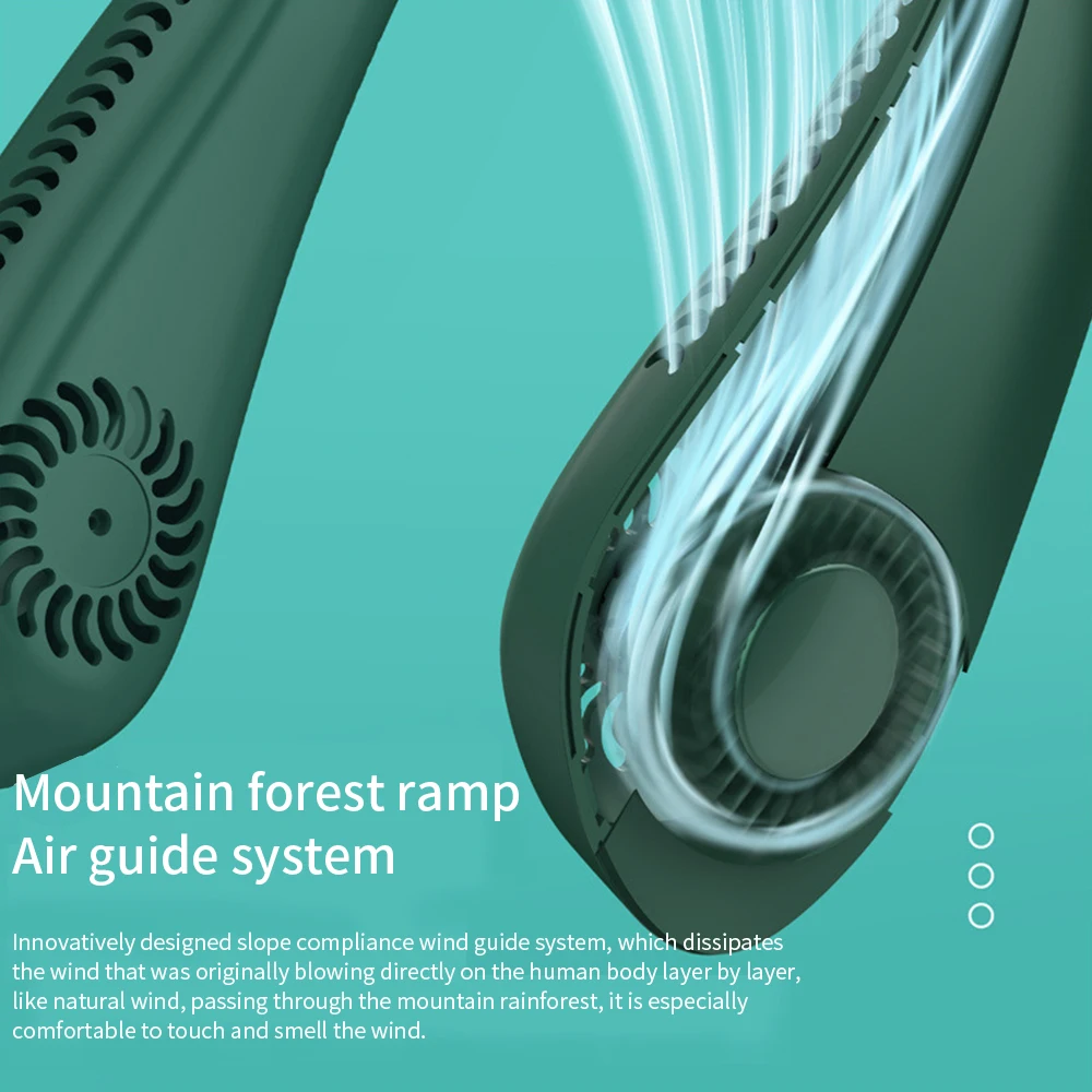 YOYOPIN-Mini Ventilador de cuello portátil sin aspas, Ventilador deportivo silencioso recargable por USB para exteriores, refrigeración