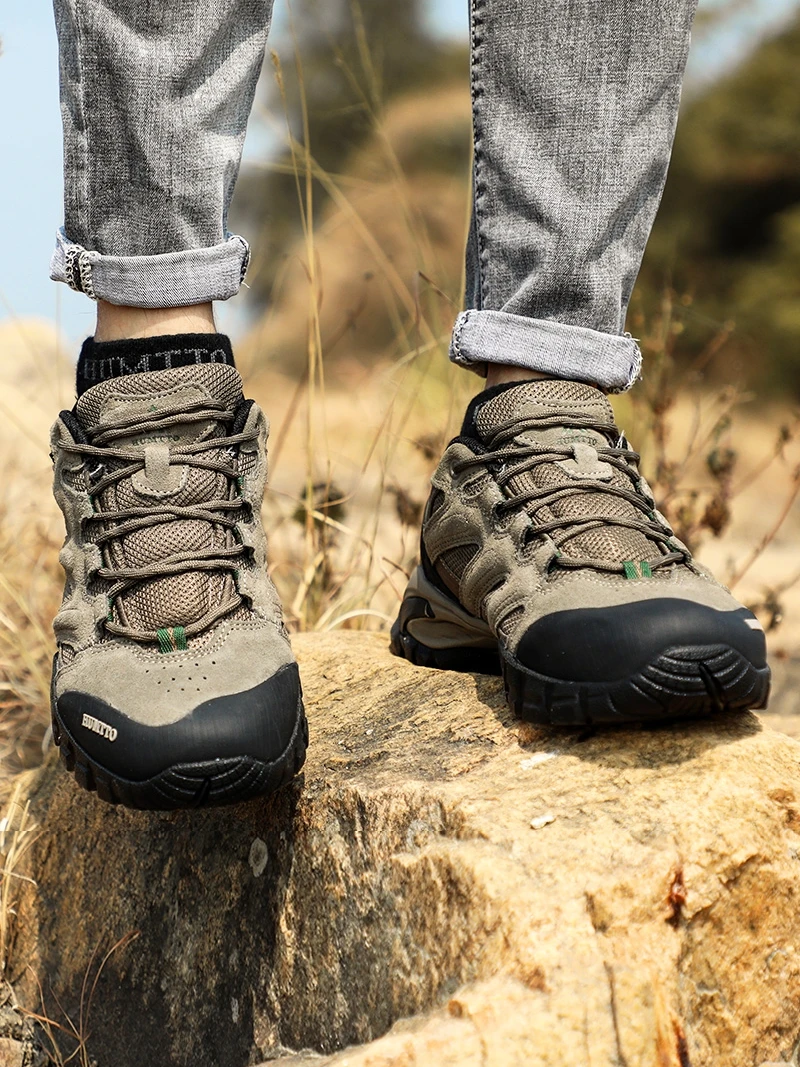 HUMTTO Men Hiking Shoes Hunting Outdoor Sports Climbing Shoes Walking shoes Warm men Trekking Sneakers Ankle Boots Breathable