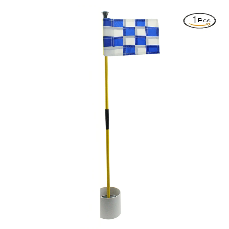 CRESTGOLF Golf Hole Pole Cup Flag Stick for Backyard Practice Detachable Portable Golf Putting Green Flagstick 1 Set