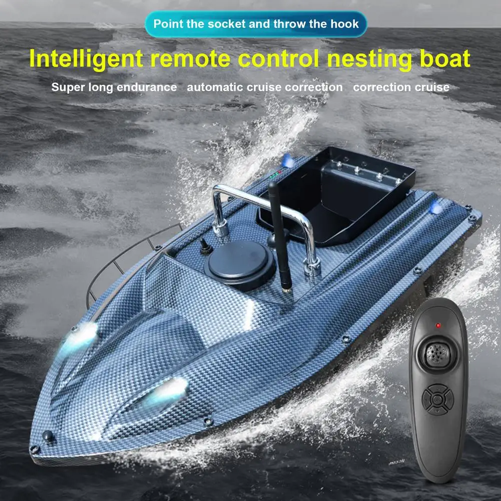 GPS Fishing Bait Boat 500m Remote Control Automatic Bait Boat LCD Display Night Light 5200mAh Remote Control Smart Bait Boat