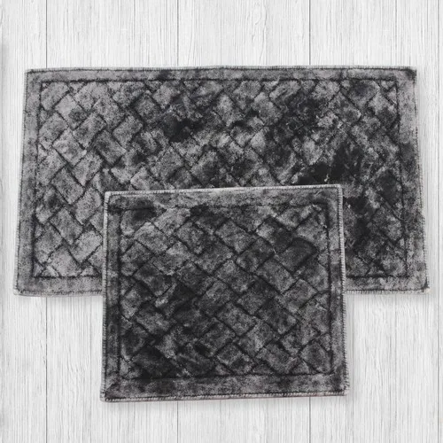 Noble Trade Mesh Cotton 2'li Bathroom Mat Set 60 X100 + 50 X60 cm