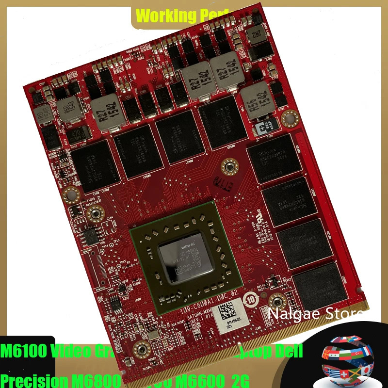 FirePro M6100 GDDR5 2GB Video Graphics Card With X-Bracket 216-0843006 109-c600a1-00c_02 For Dell M6700 M6800 iMac A1312 0MG0X9