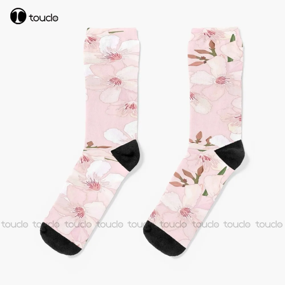 Sakura Flowers  Socks Hiking Socks Personalized Custom Unisex Adult Teen Youth Socks 360° Digital Print Christmas Gift Gift