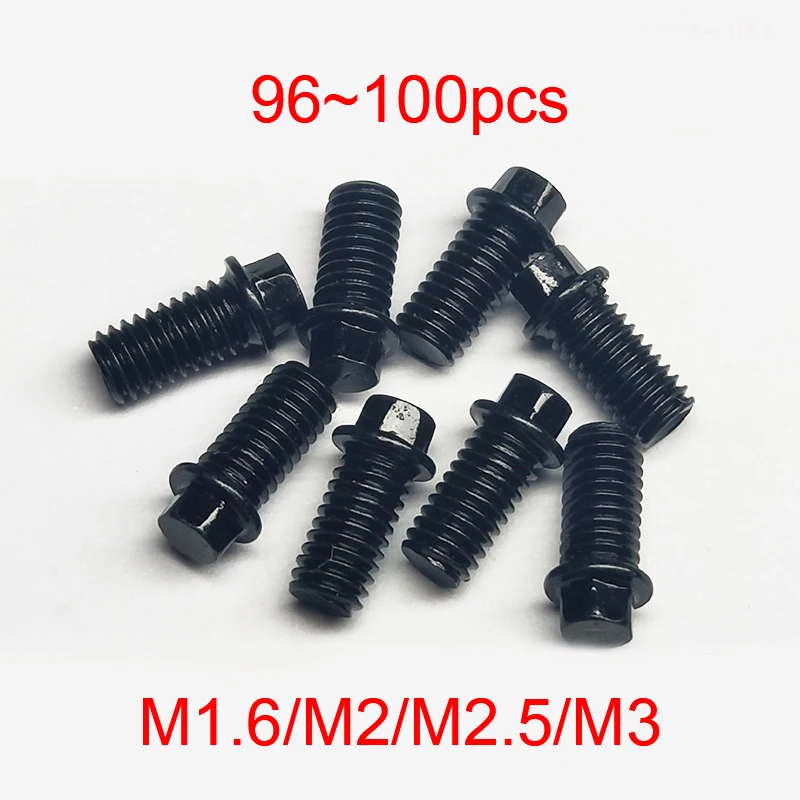 M1.6/M2/M2.5/M3 Silver/Black Outer Hexagon Screw Length 3/4/5/6/8/18mm Bead Lock Wheel Hub Bolts for RC Car Model Wheels