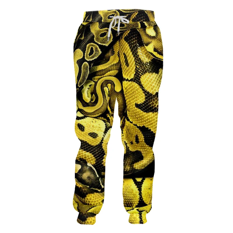 Jogger Pants Man Fashion Animal 3D Trousers Print Diamond Snake Skin Green Sweatpants Streetwear Oversized Garment Autumn Pants