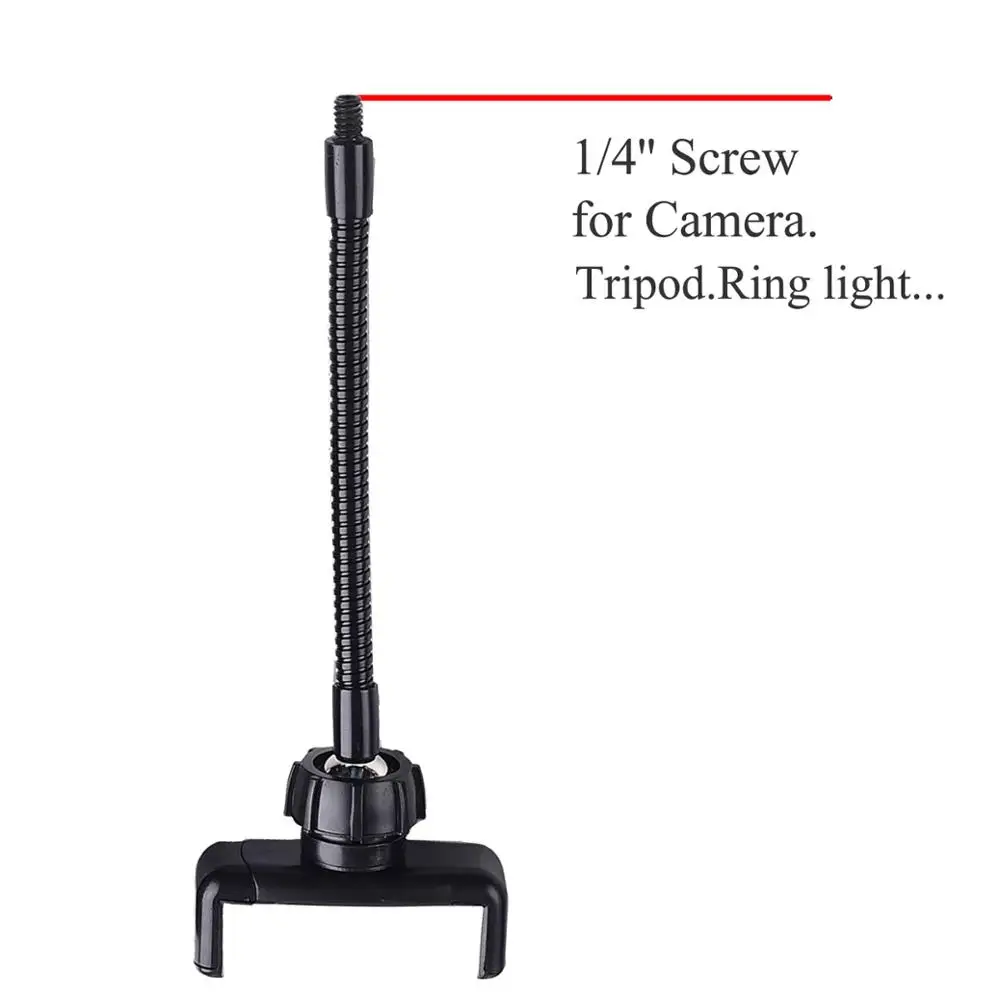 ユニバーサルフレキシブルモバイルイヤホンホルダー360調整可能な角度スタンド1/4スクリューホースハンドリングライト三脚