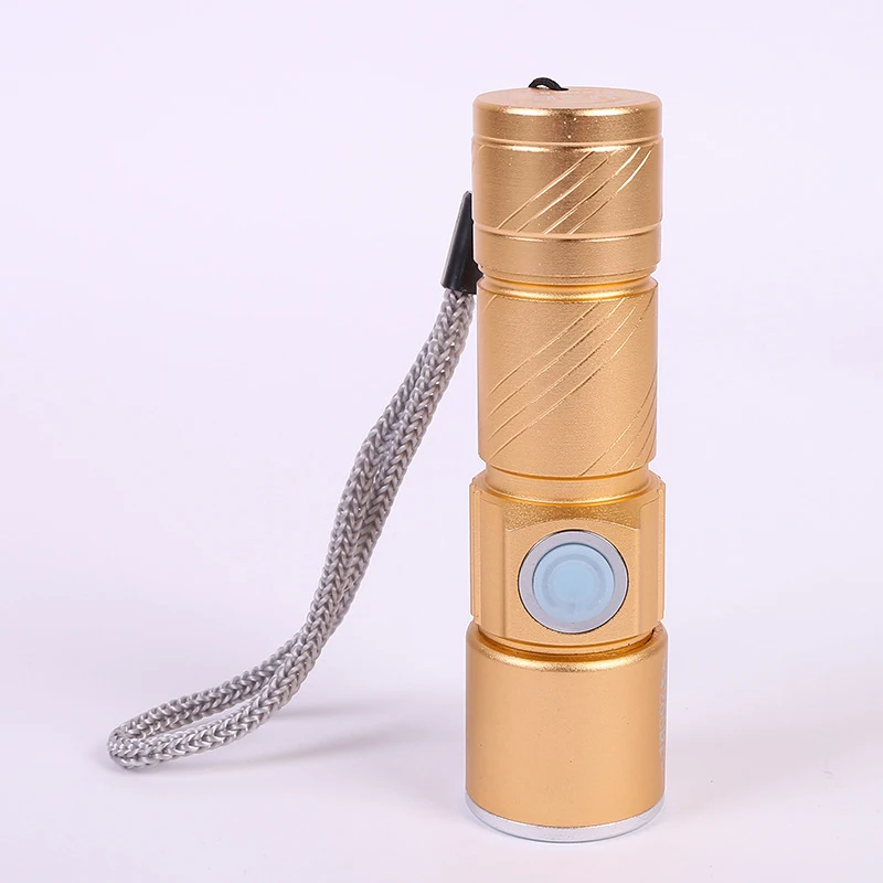 Portable USB Powerful LED Mini Flashlight Rechargeable Torch Flash Light Bike Pocket Zoomable Lamp Builtin Battery Q5