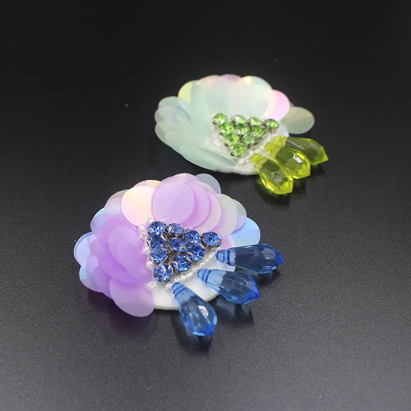 Multi-color multi-layer beaded sequins flower cloth stickers clothing DIY accessories clothes shoes hat bag fashion decoration