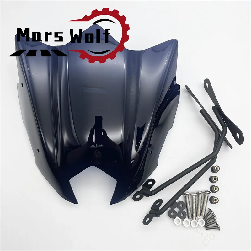 Fits For YAMAHA FZ 8 FZ8 fz8 Sport screen 2010-2017 Motorcycle Black Windshield Windscreen Aluminum Kit Deflector Fairing Cove