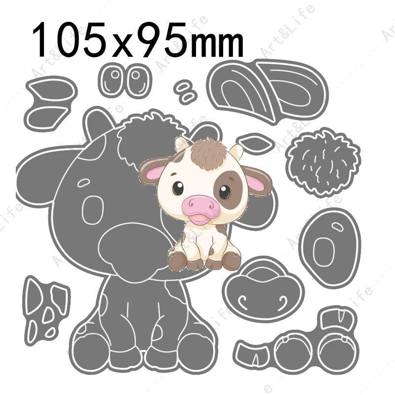 New Metal Cutting Dies Dairy Cattle Stencils for Making Scrapbooking Album Paper Cards Decorate Embossing Cut Die Cute Dairy Cow