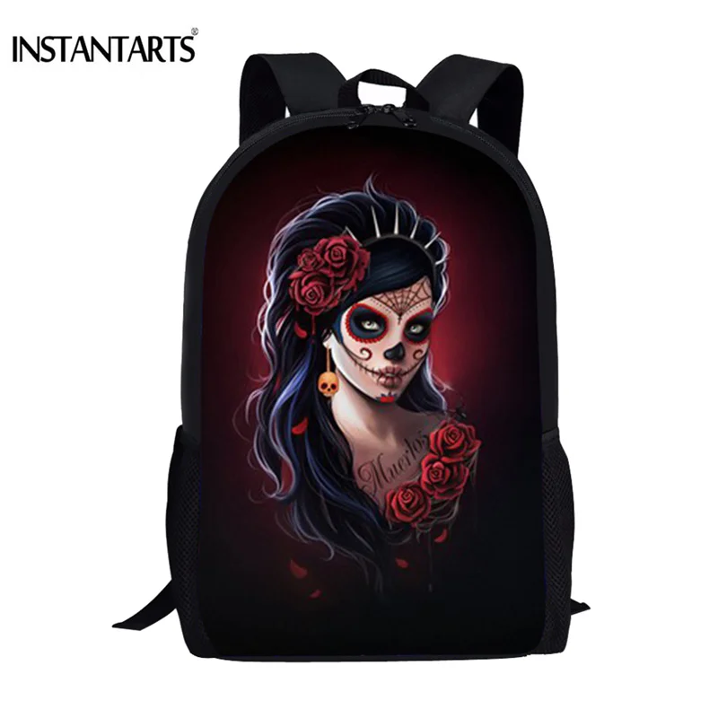 Women Bags Retro Candy Skull Girl Printing School Backpack For Girl Leisure Satchel Schoolbag Comfortable Backpack