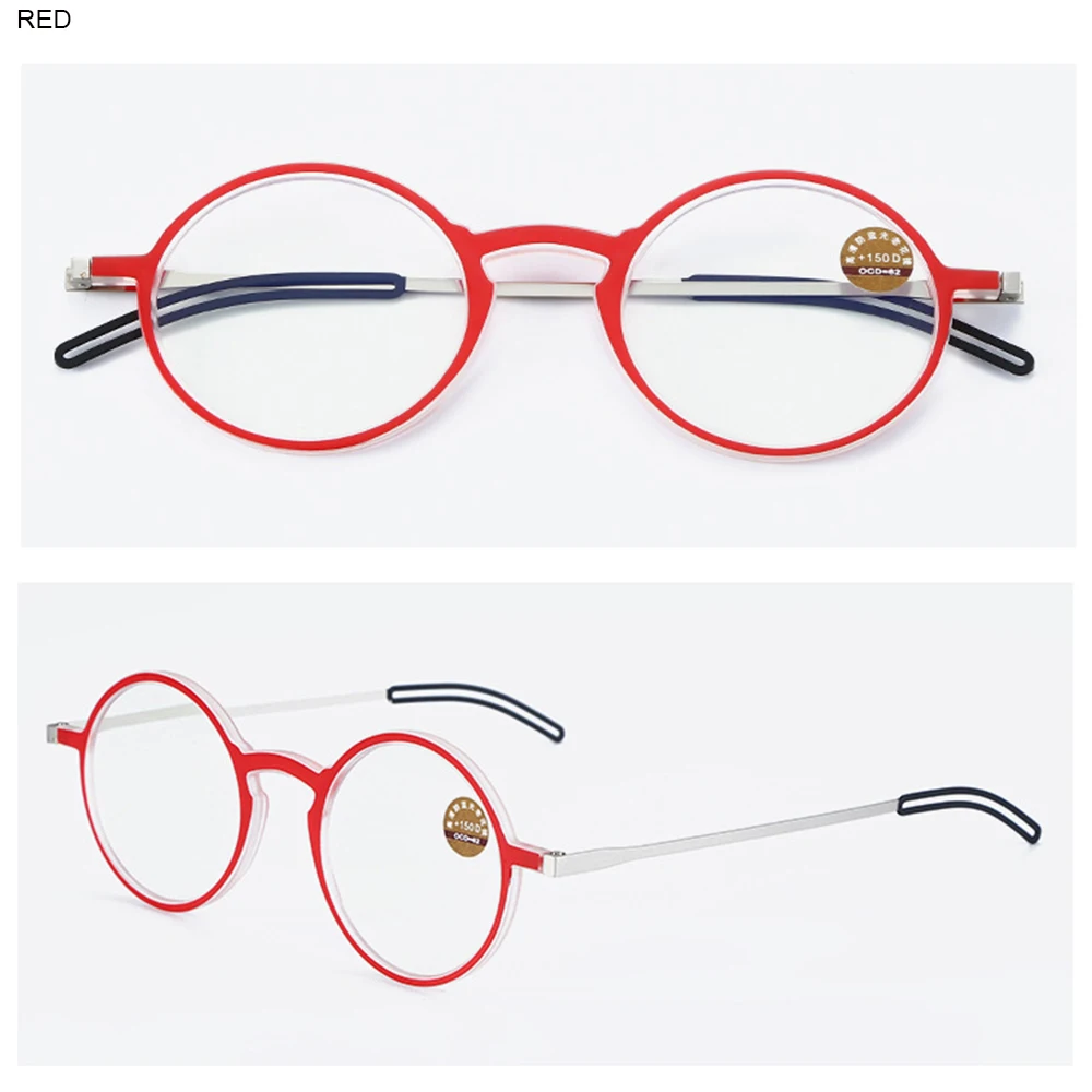 Licht Lesebrille Ultradünne Protable Weit Sicht Brillen Anti-Blue Ray Brillen Brillen Mit Fall Runde Rahmen Gläser – Detail 12
