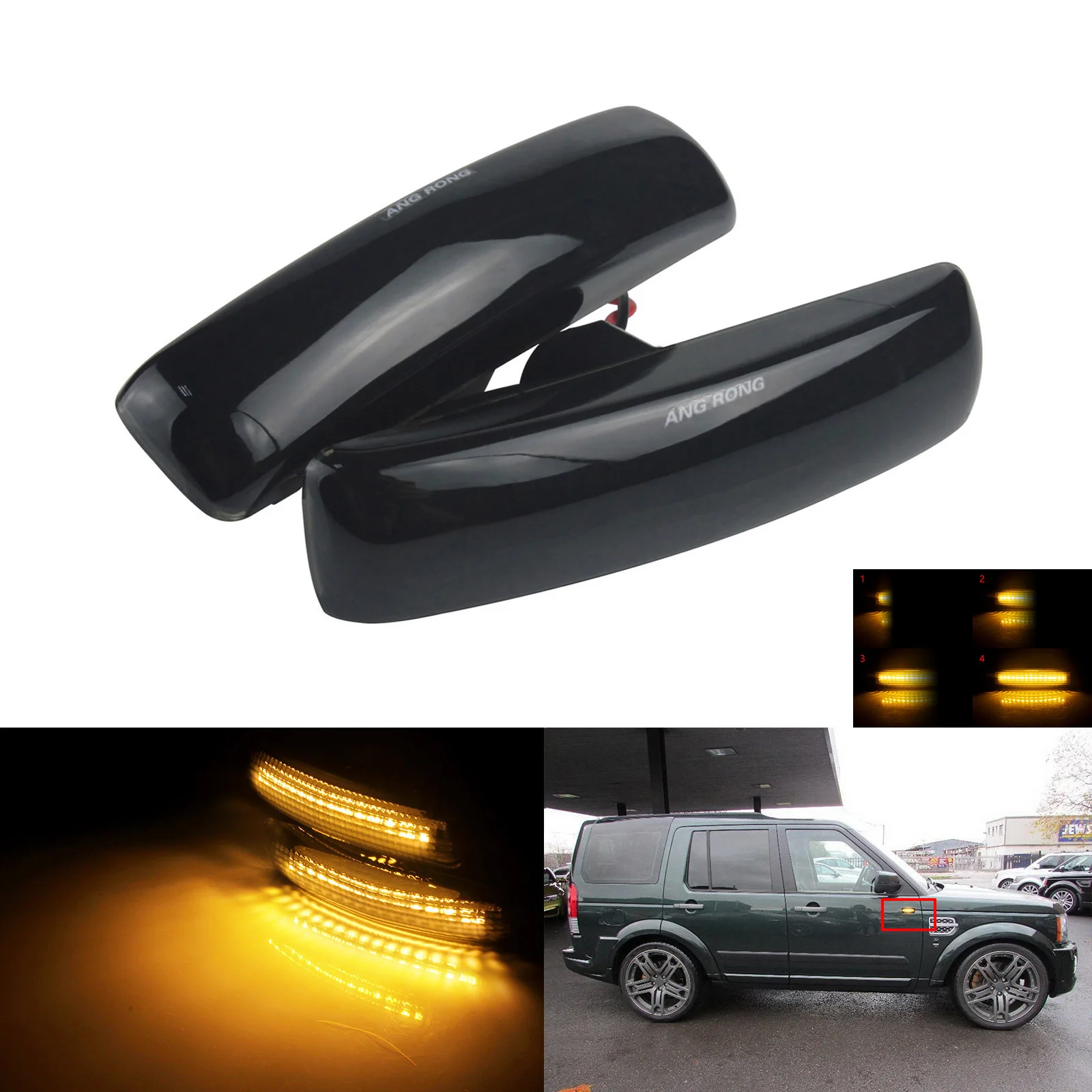 

2x Dynamic LED Side Indicator Repeater Light Amber For Discovery 3 4 Freelander 2 Range Rover Sport