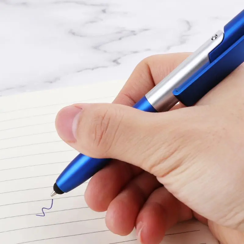 Multifunction 4 In 1 Ballpoint Pen Folding LED Light Mobile Phone Stand Holder School Office Writing Stationery Supplies WXTB
