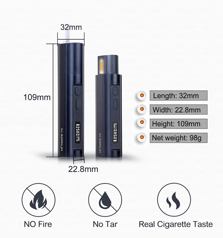 IQS Jouz Alternate Hitaste P8 Heat Don't Burn Device 3200mah For 25 Sticks Adjustable Dual Heating System With OLED Display