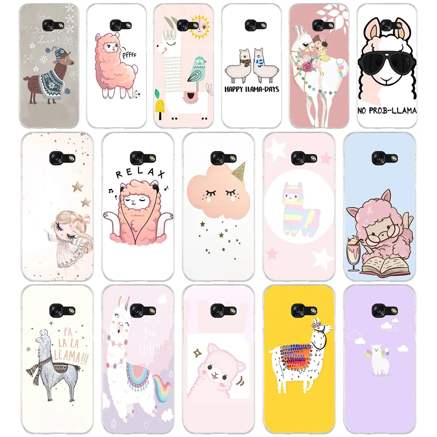 18 alpacas Alpaca Christmas Soft Silicone Tpu Cover phone Case for Samsung a3 2016 a5 2017 a6 plus a7 a8 a9 star lite s 6 7 8 9