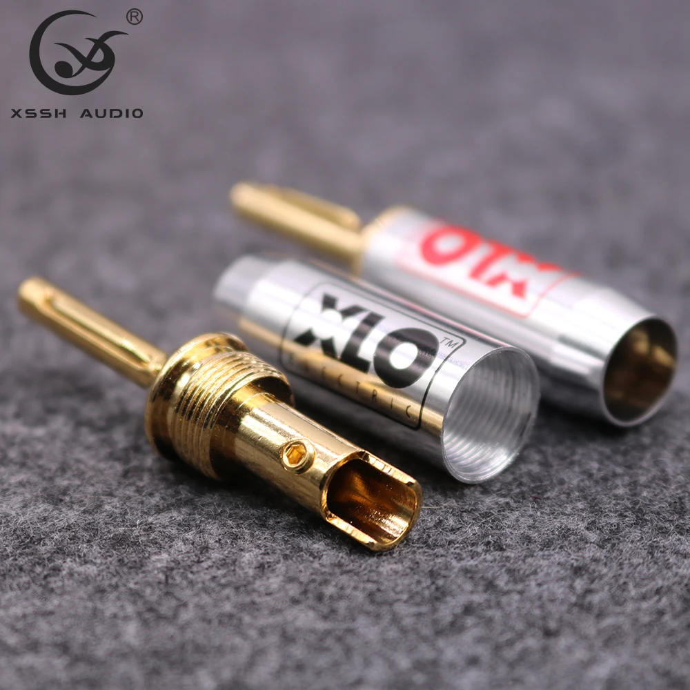 Męskie gniazdo Audio XSSH DIY 8 sztuk XLO Hi-end YIVO DIY HIFI mosiądz poszycie złotem 10mm wtyczka bananowa głośnik wzmacniacz złącze