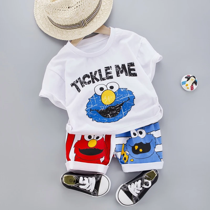 

New Summer Kids Baby Clothes Set For Boys 1-4 Years Cut Cartoon Animal Infant Clothing Suit Top T-shirt shorts Toddler Outfit