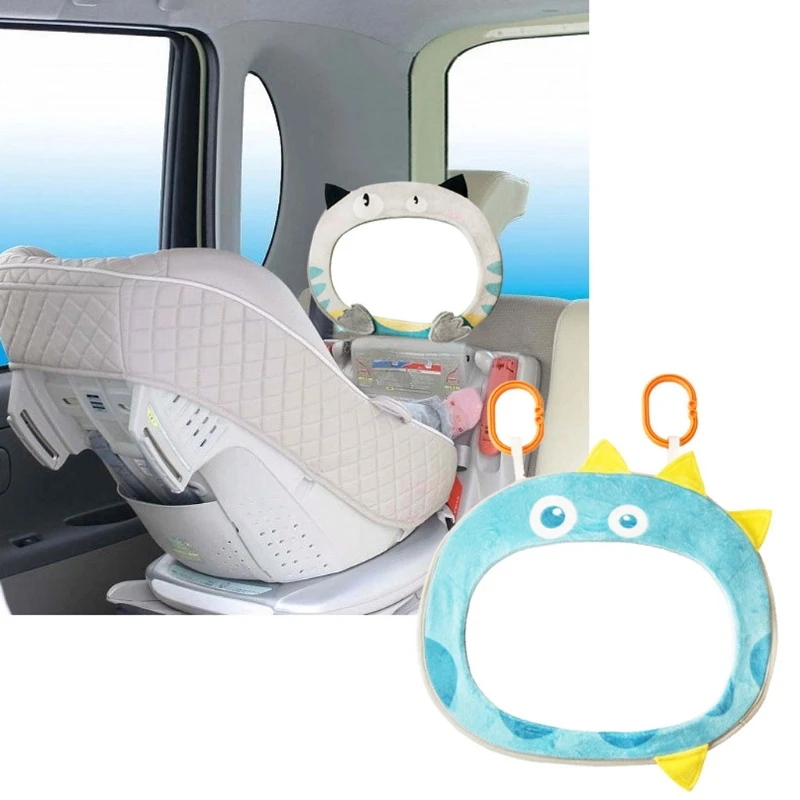 

Durable Baby In-sight Car Mirror Soft Cartoon Pattern Baby Play Crash Tested Entertaining Fun Gifts for Toddler Boy Girl