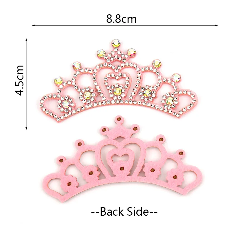 8Pcs Rhinestone Crown Appliques for Baby\'s Hair Clip Headwear Crafts Cap Shoes Jeans Patches Decoration Accessories Wholesale